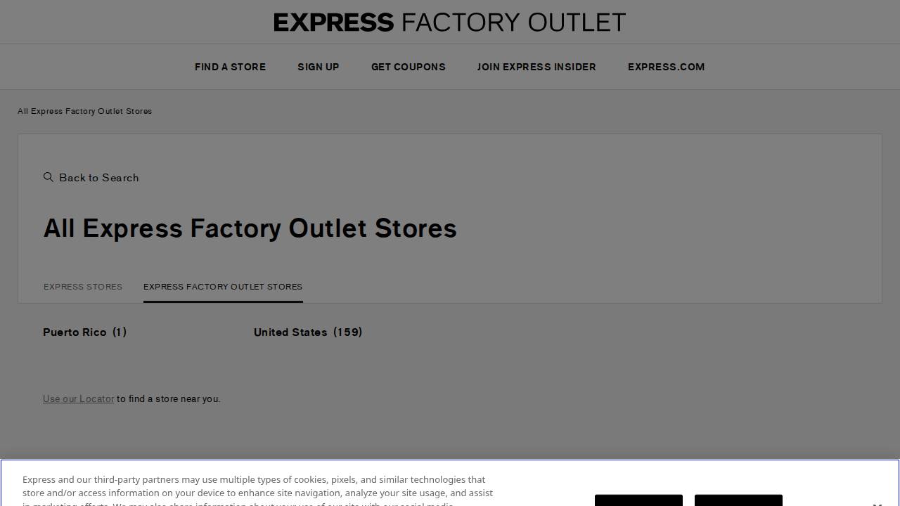 Express website screenshot