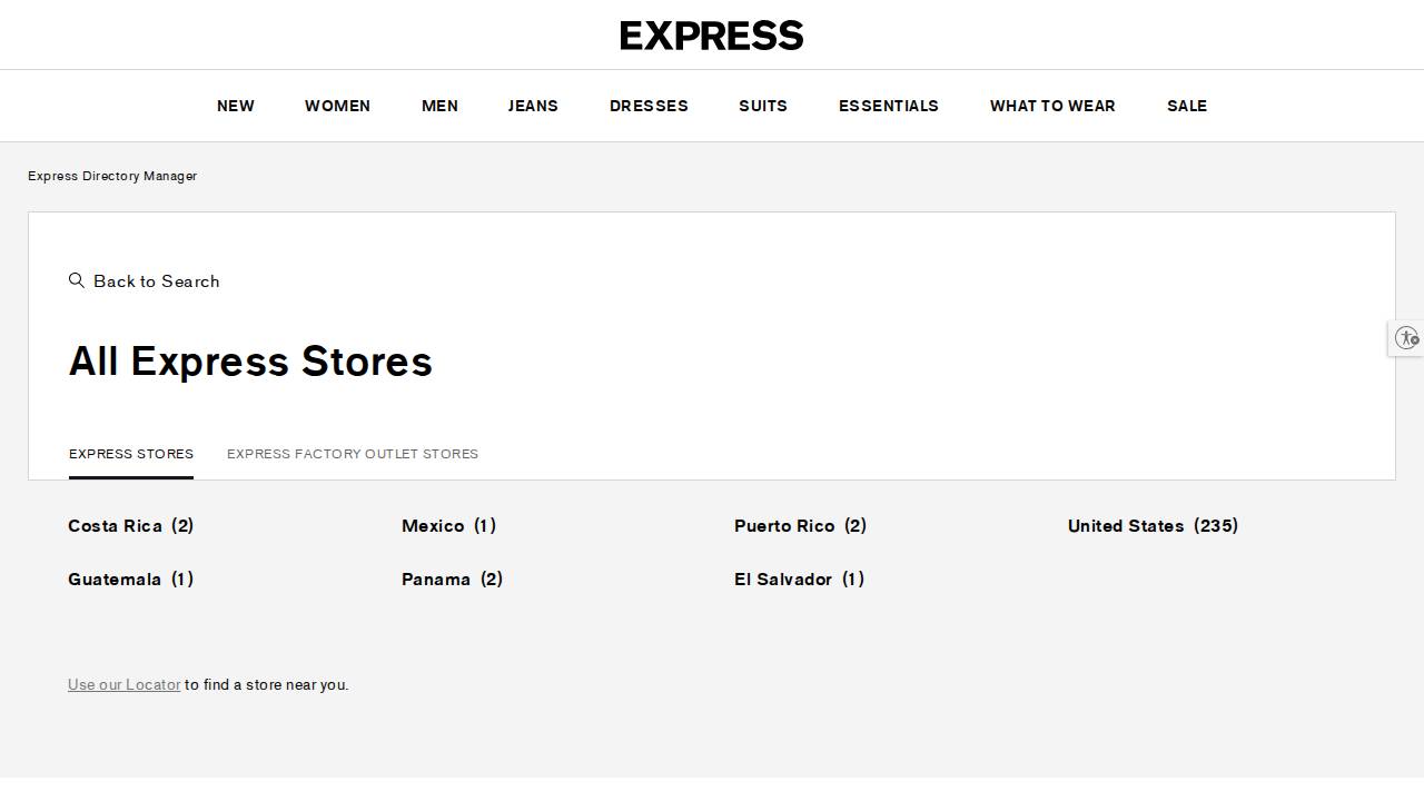 Express website screenshot