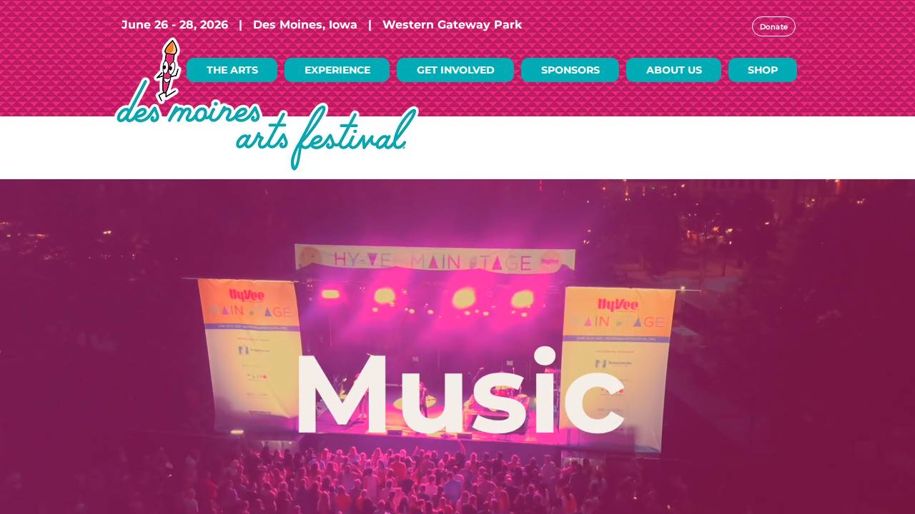Des Moines Arts Festival website screenshot