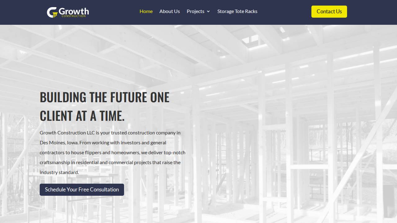 Growth Construction LLC website screenshot