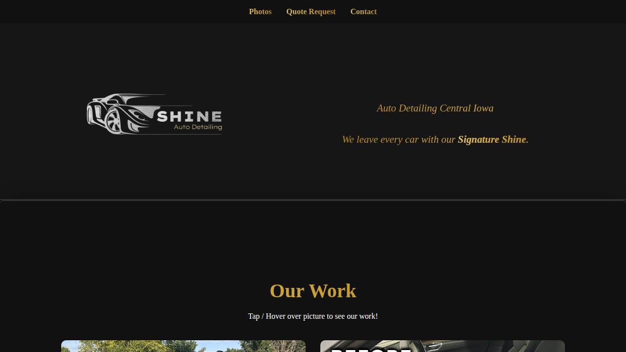 Shine Motors LLC website screenshot