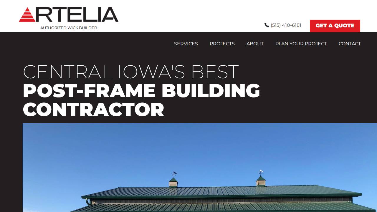 Artelia LLC website screenshot