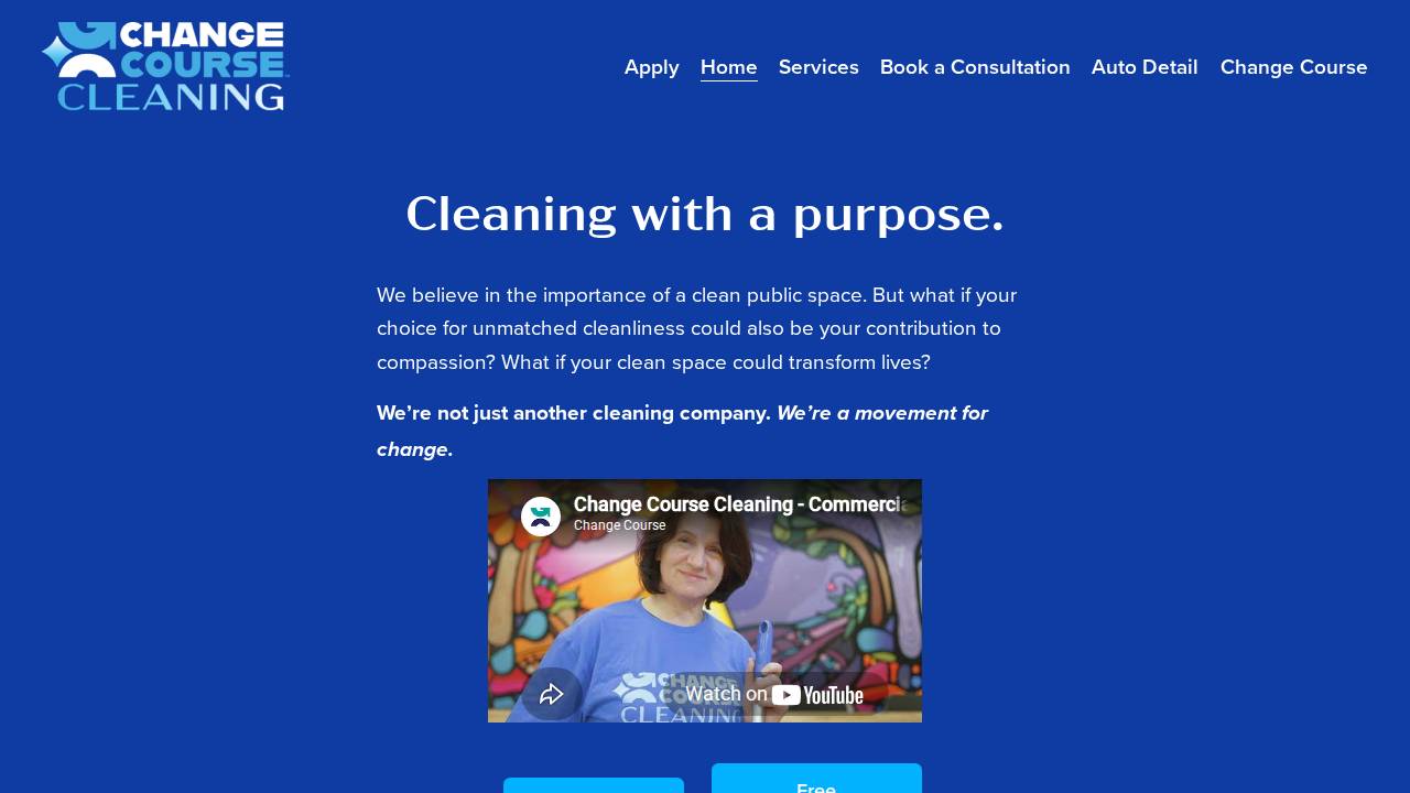 Change Course Cleaning Service website screenshot