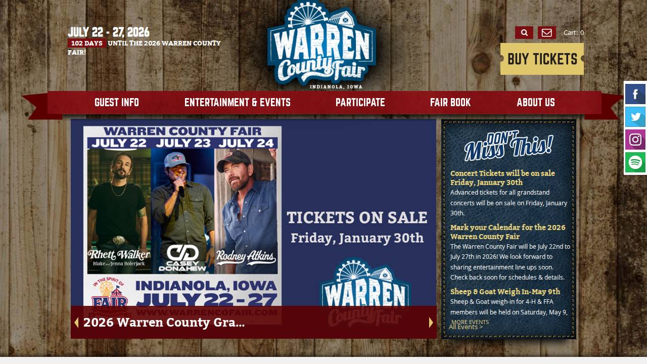 Warren County Fair website screenshot