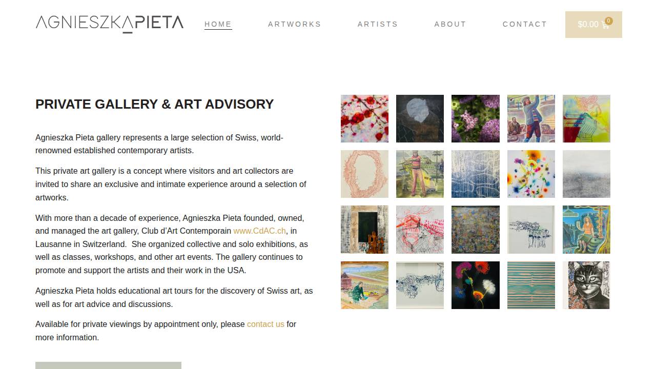 Cdac Or Pieta Gallery website screenshot