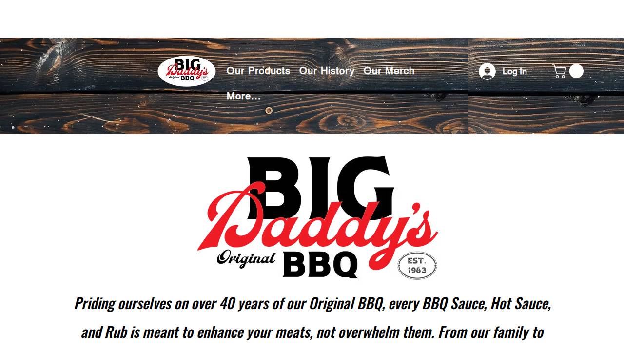 Big Daddy's Bbq Sauce website screenshot