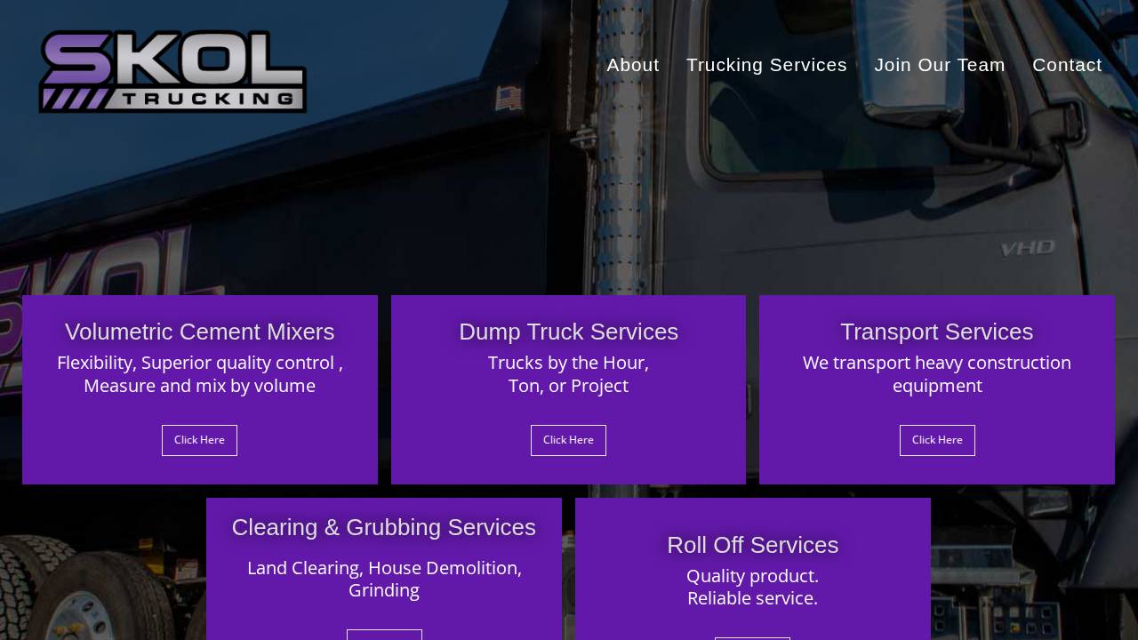Skol Trucking LLC website screenshot