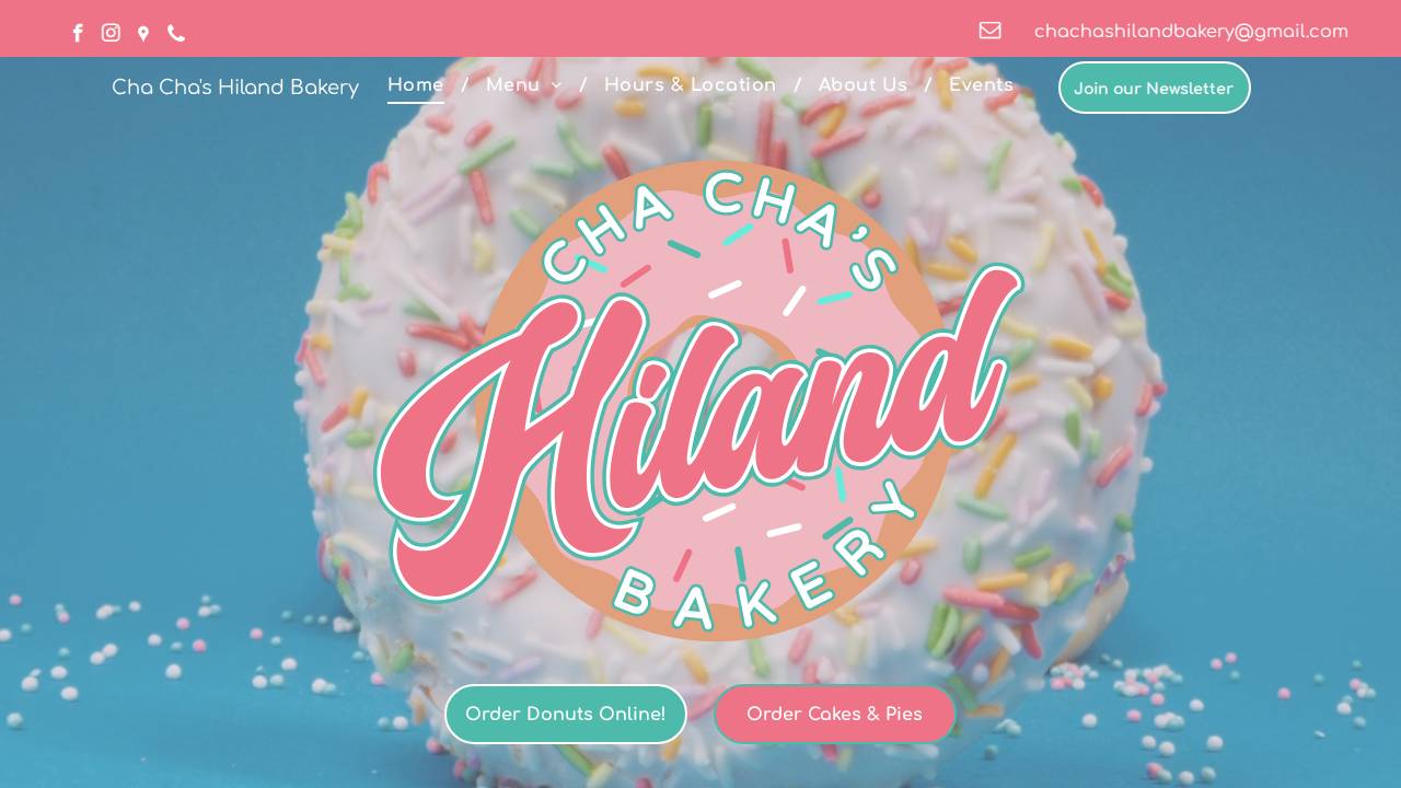 Cha Cha's Hiland Bakery LLC website screenshot