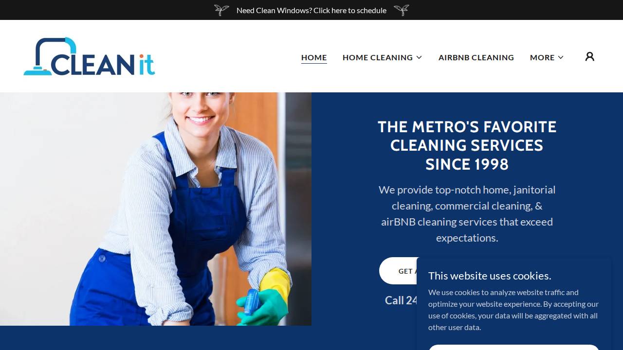 Residential Cleaning website screenshot