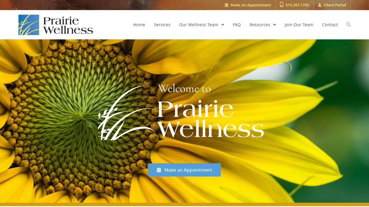 Prana Wellness LLC website screenshot