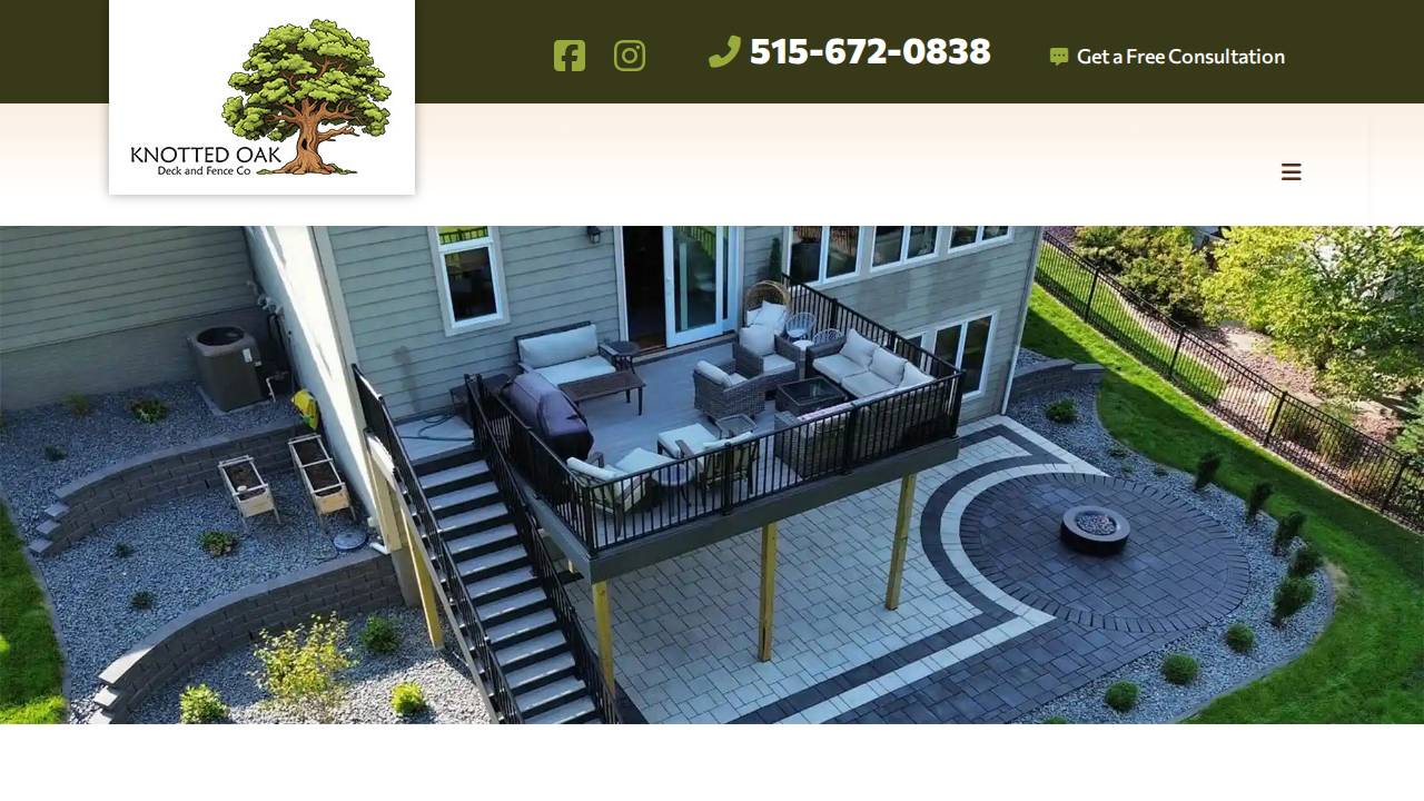 Knotted Oak Deck And Fence Co. LLC website screenshot