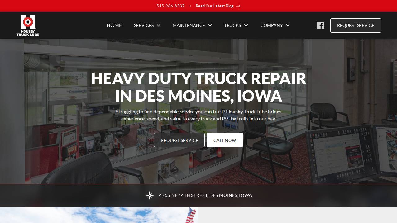 Housby Lube Center website screenshot