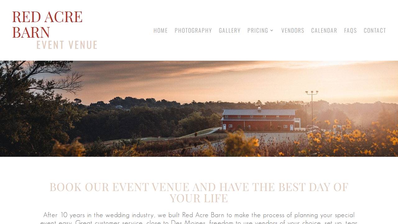 The Red Barn website screenshot