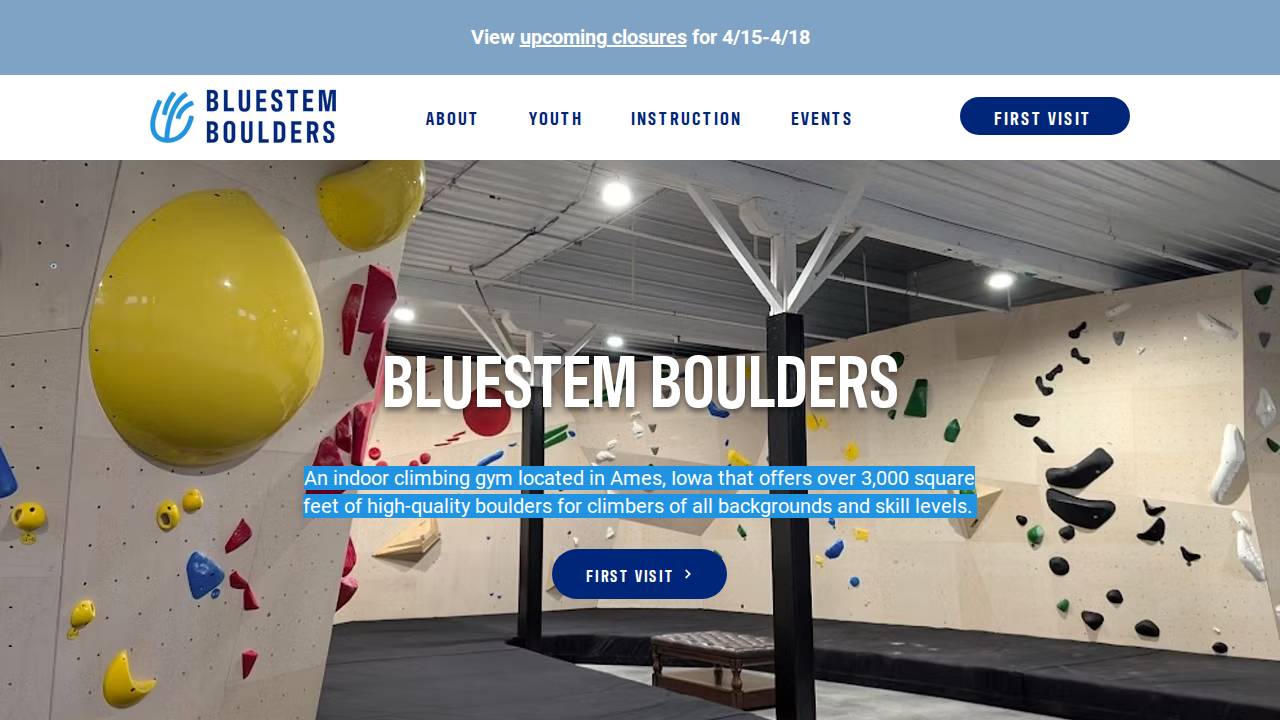 Bluestem Boulders website screenshot