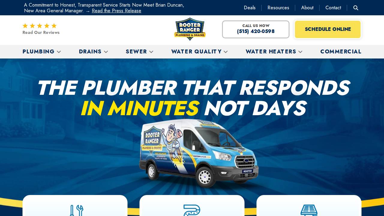 Rooter Ranger website screenshot