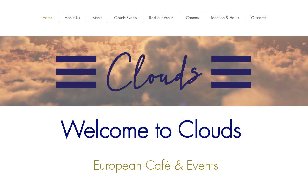 Clouds Coffee website screenshot