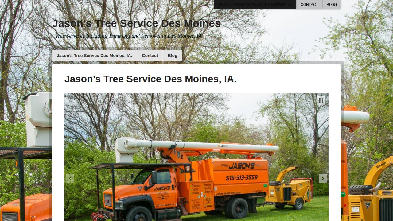 Jason's Tree Service website screenshot