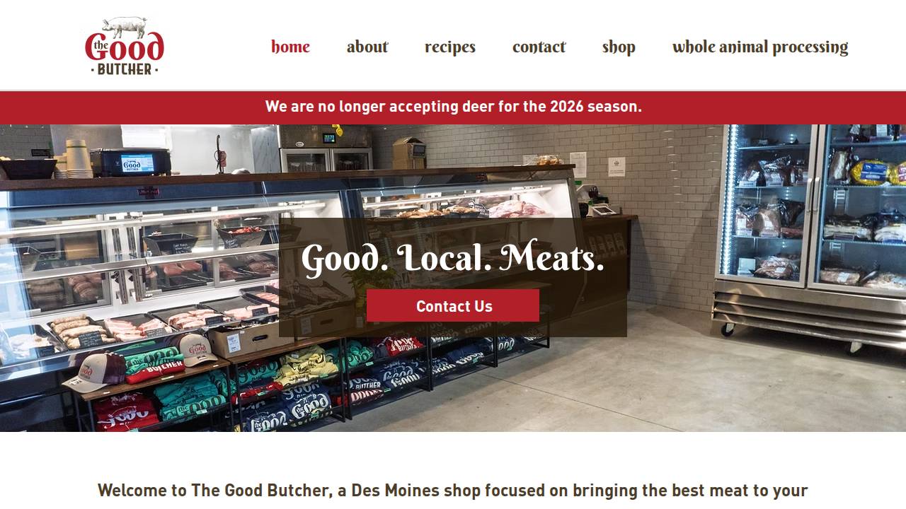 Good Butcher website screenshot