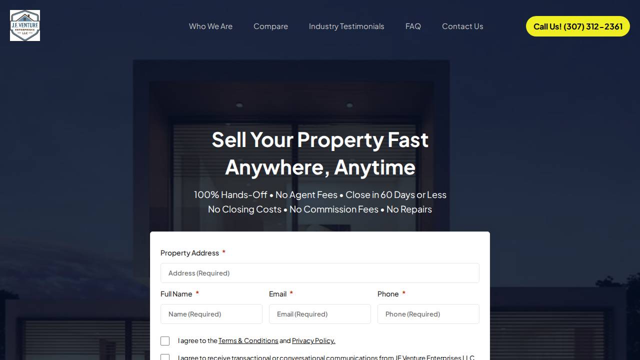 Je Venture website screenshot