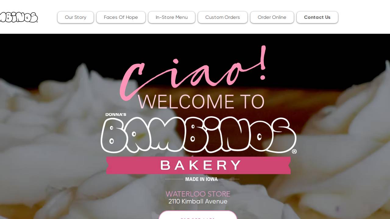 Bambinos Sweet & Fluffy Cookie website screenshot