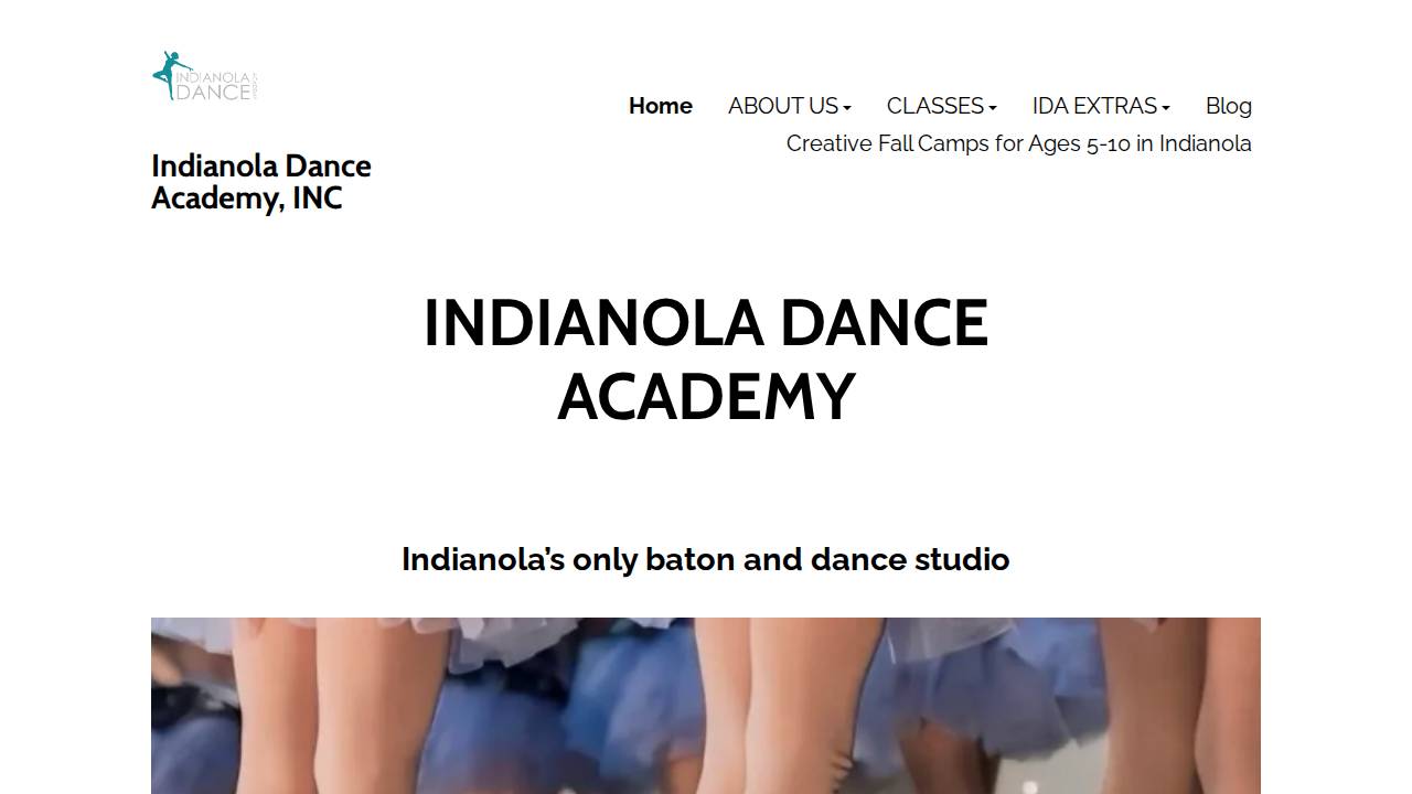 Indianola Dance Academy website screenshot