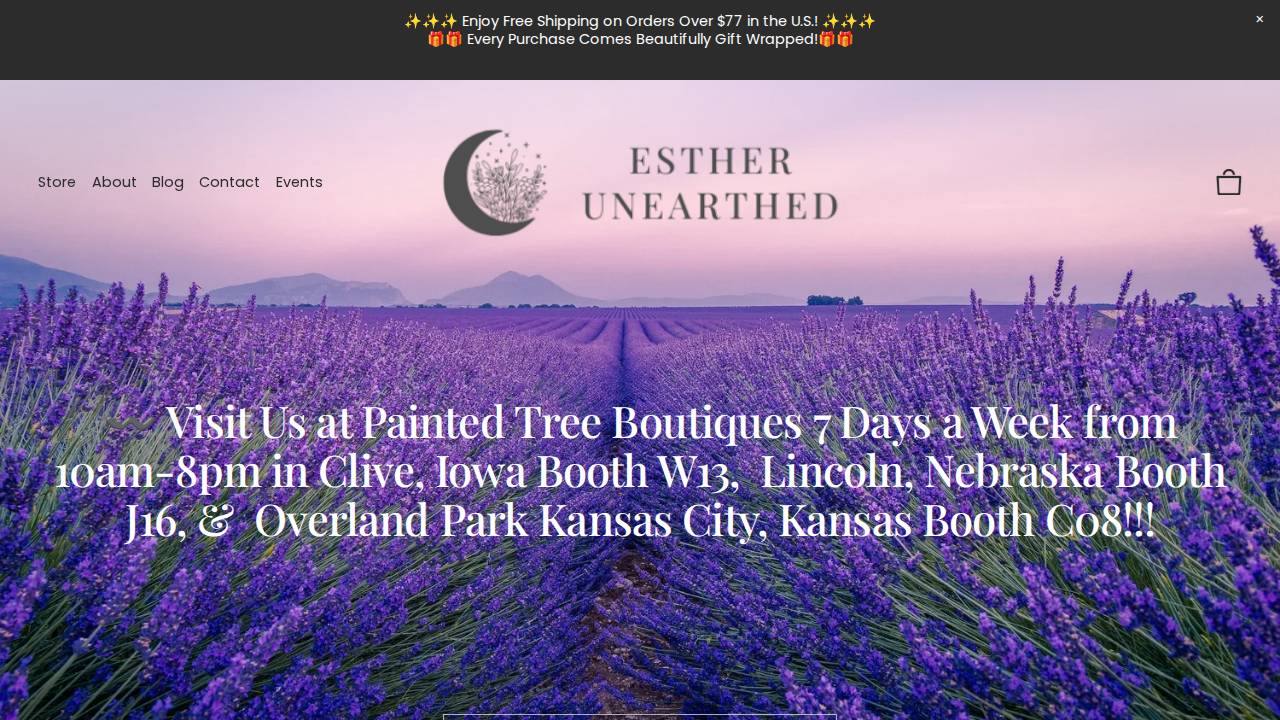 Esther Unearthed website screenshot