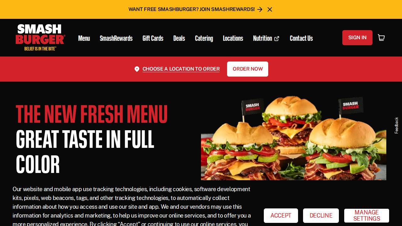 9th Street Smash And Tap website screenshot