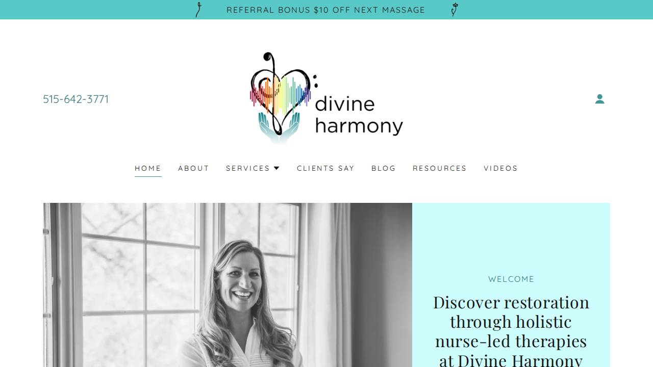 Divine Harmony website screenshot