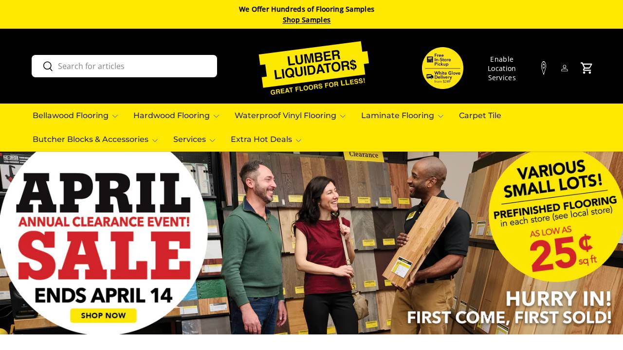Lumber Liquidators website screenshot