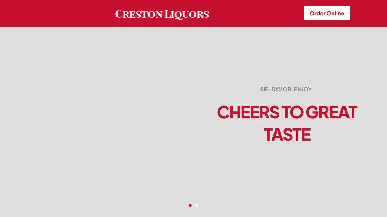 Creston Liquors website screenshot