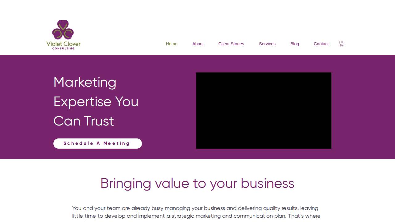 Violet Clover Consulting website screenshot