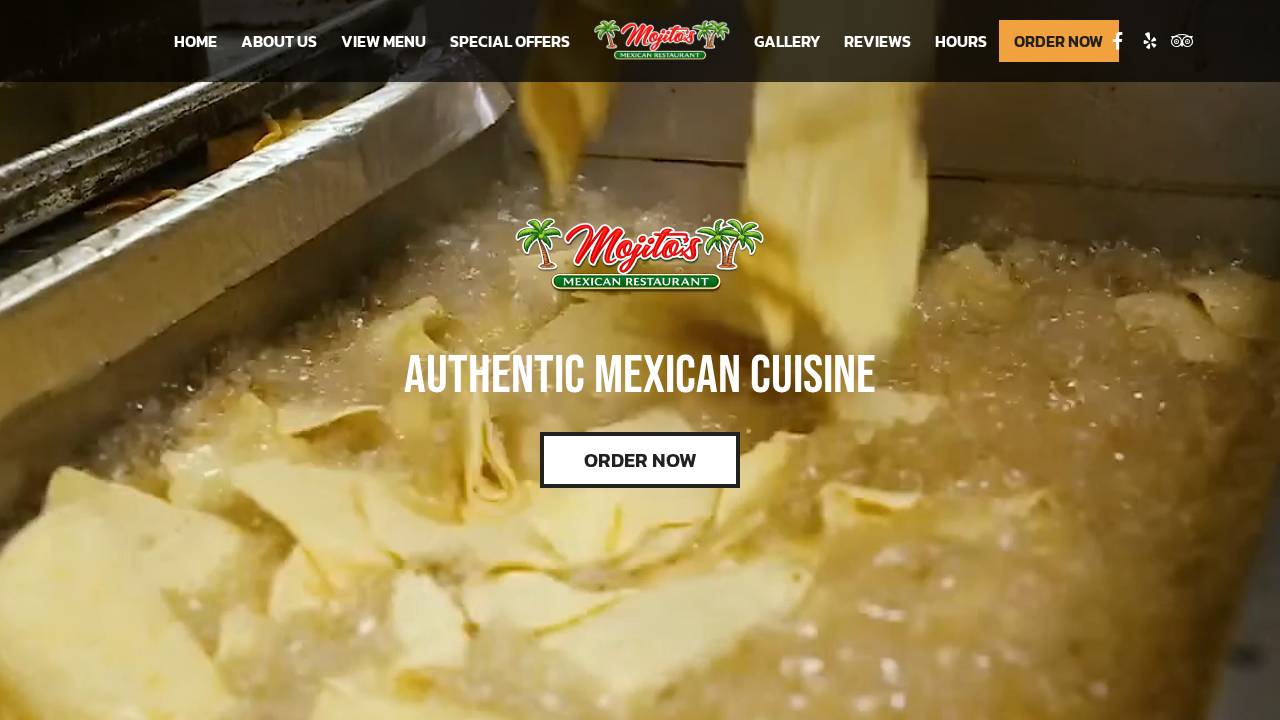 Mojitos Bar & Grill Inc. website screenshot
