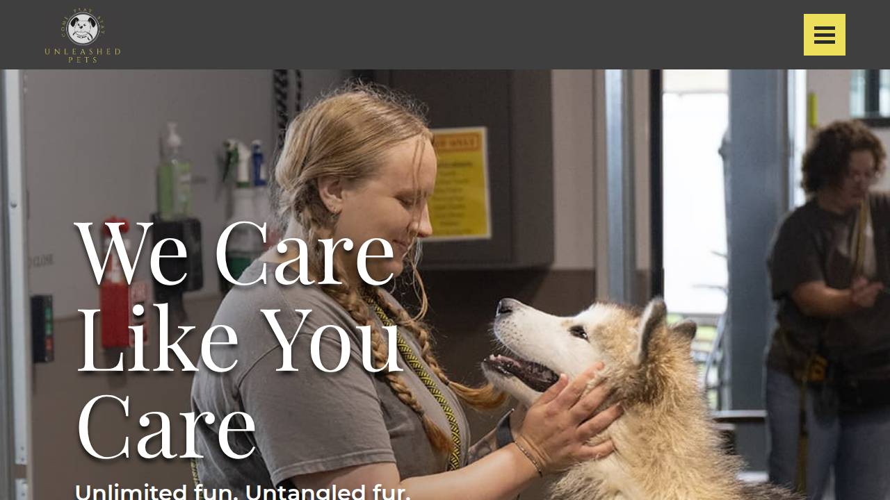 Unleashed Pets LLC website screenshot