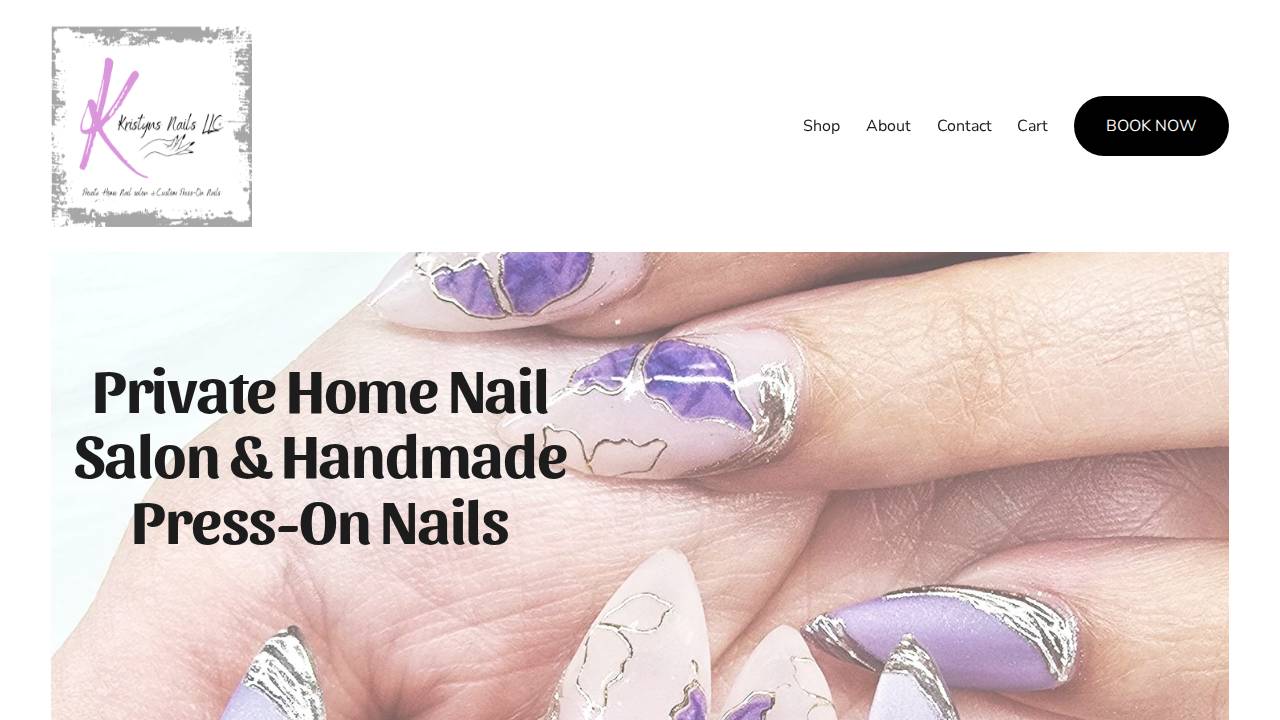 Kristy Nails LLC website screenshot