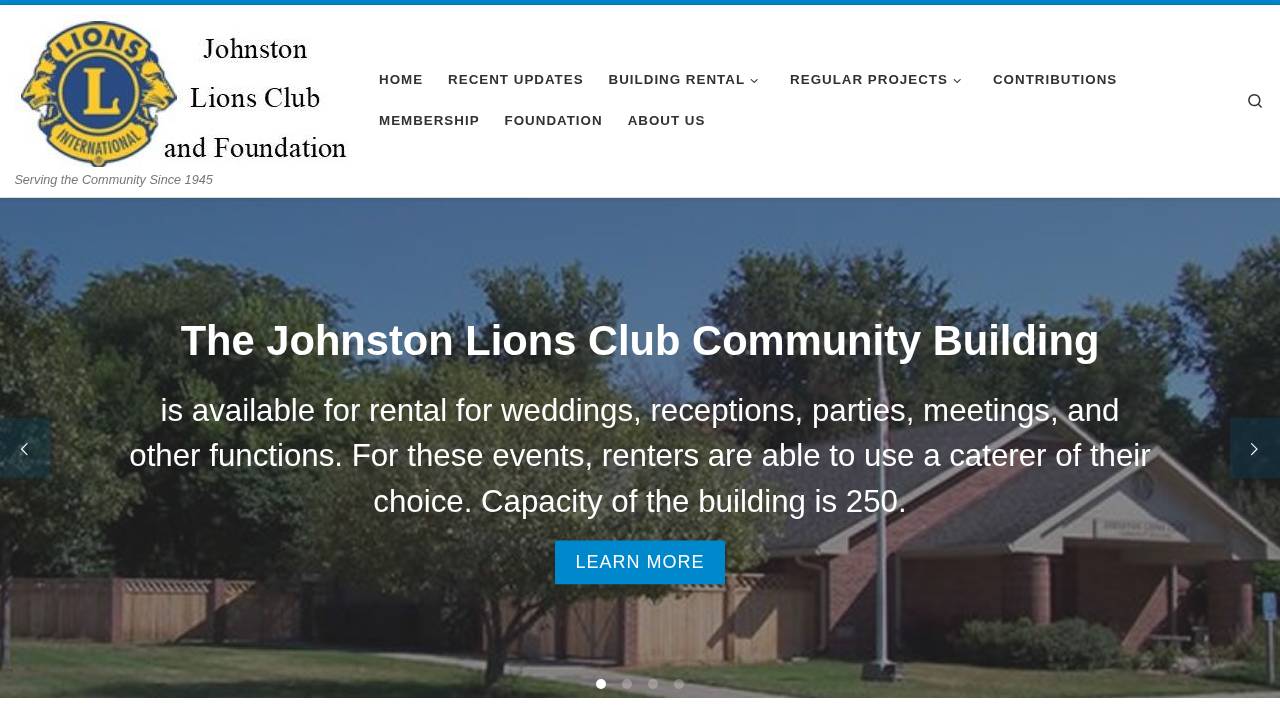 Johnston Lions Club website screenshot