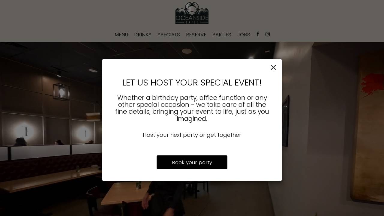 Oceanside Grill website screenshot