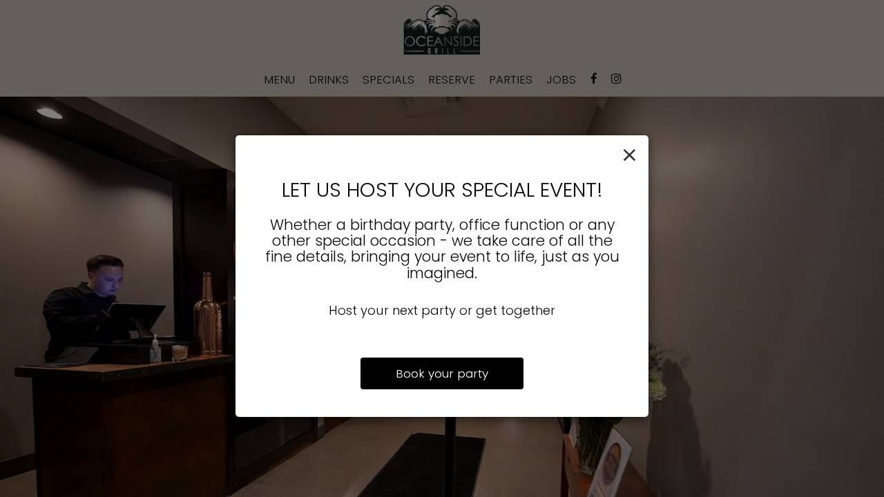 Oceanside Grill website screenshot