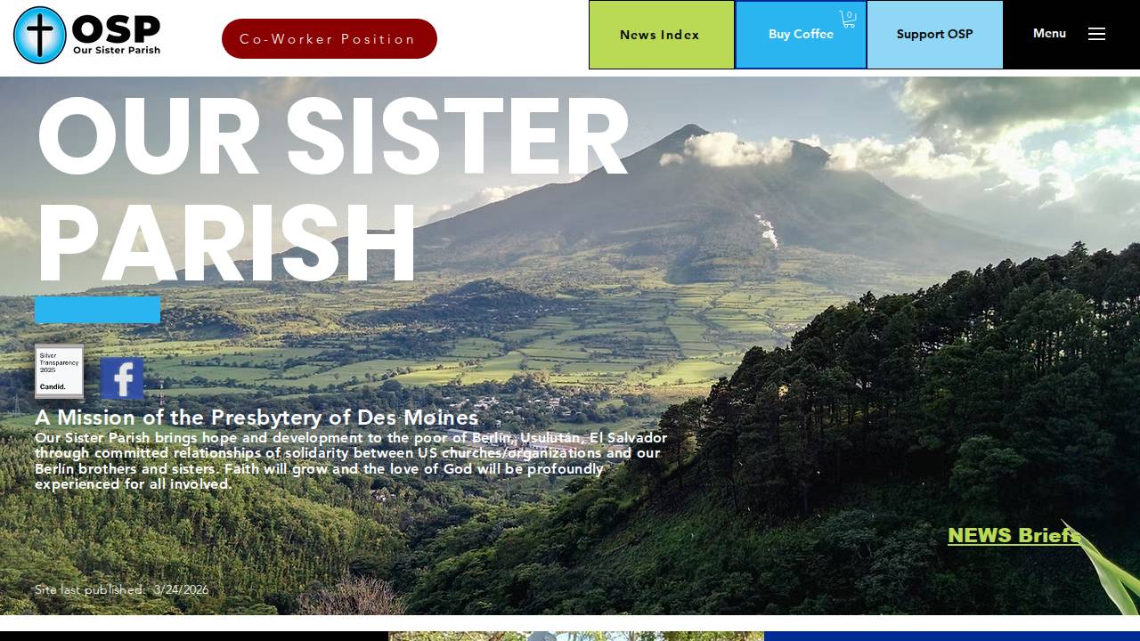 Our Sister Parish website screenshot