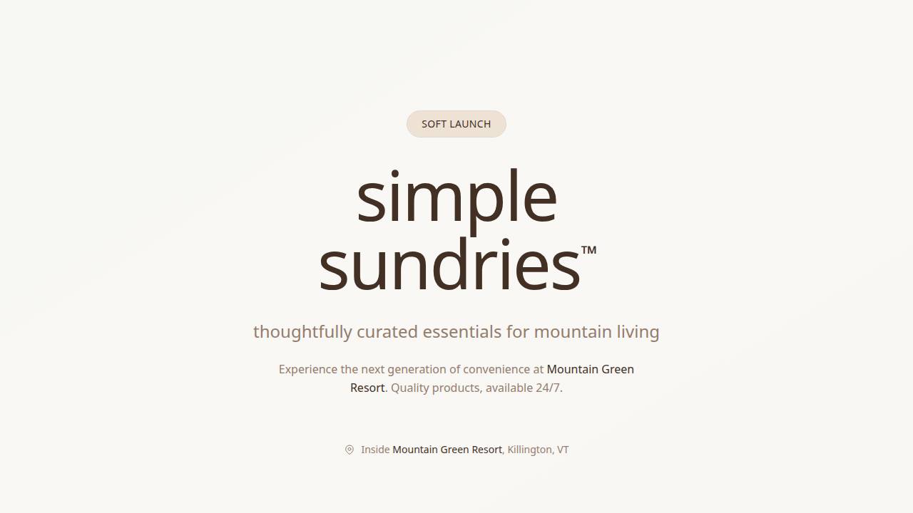 Simple Sundries website screenshot