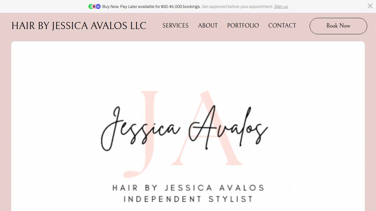 Hair By Jessica Avalos website screenshot