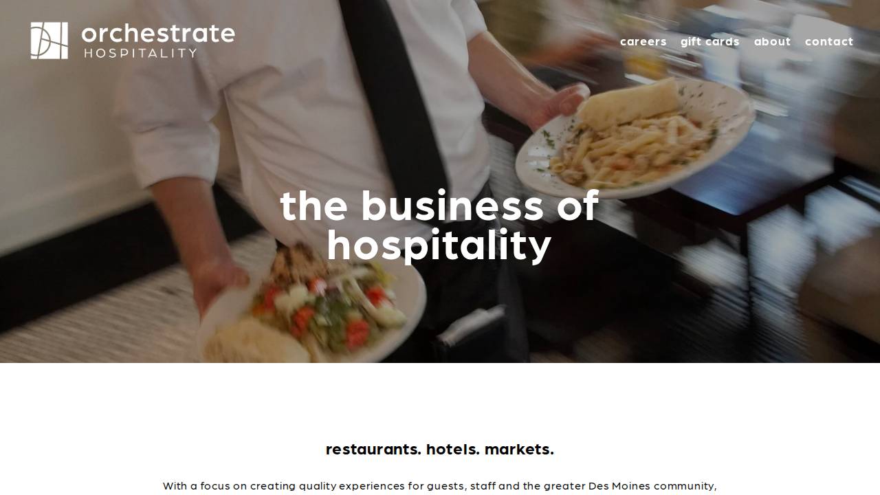 Sconza Hospitality website screenshot