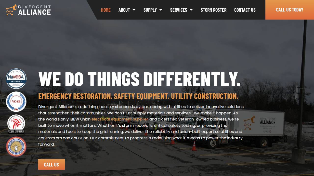 Divergent Family Brand website screenshot