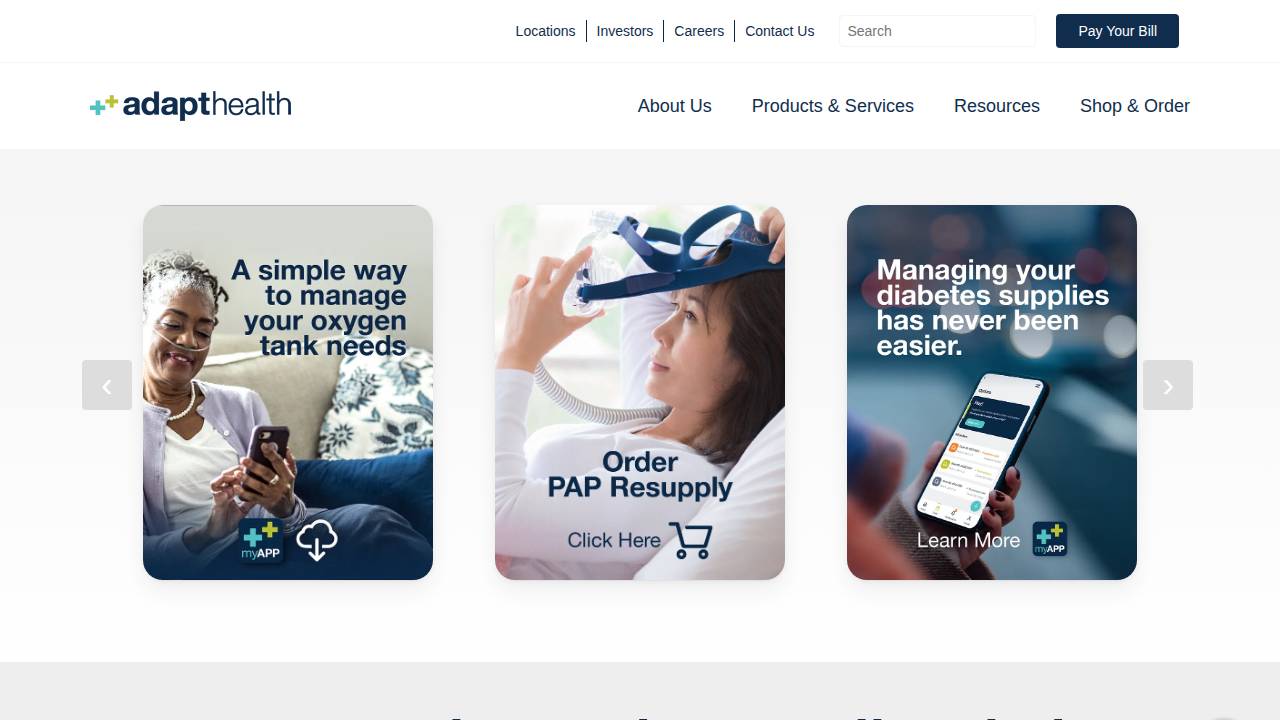 Madison County Medical Equipment Aerocare website screenshot