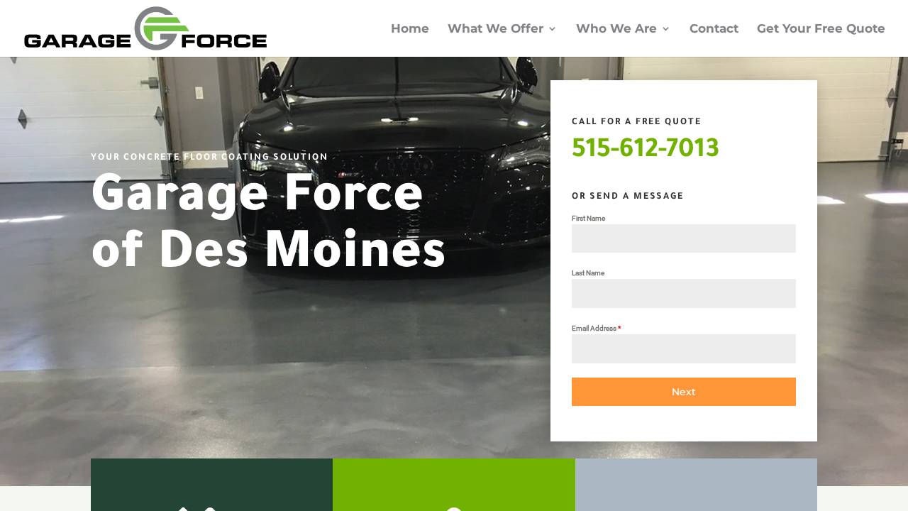 Garage Force Of Des Moines website screenshot