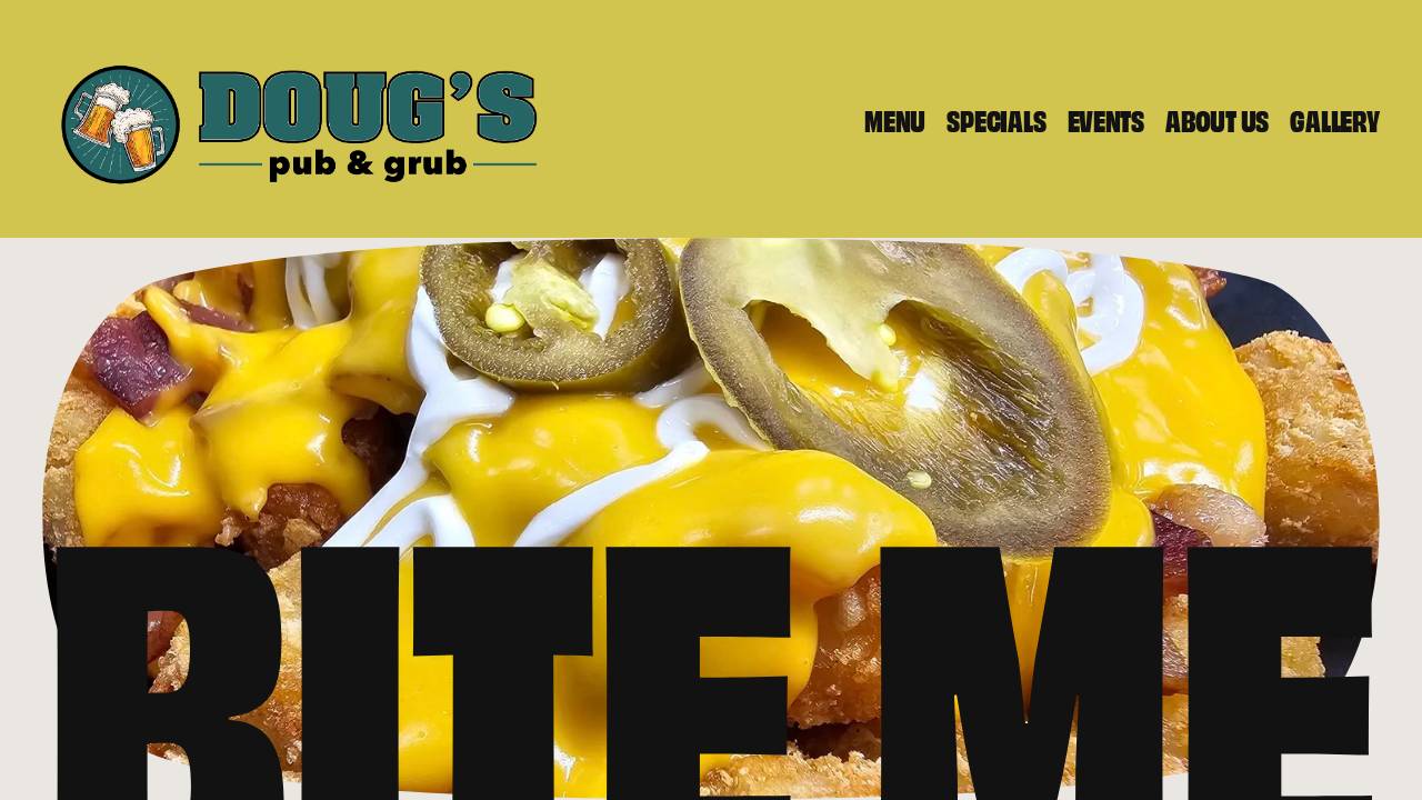 Doug's Grub And Pub website screenshot