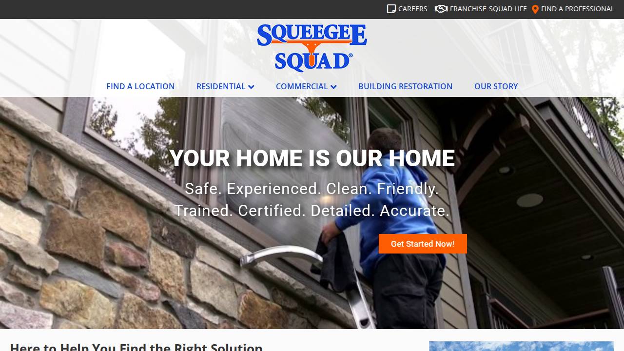 Squeegee Squad website screenshot