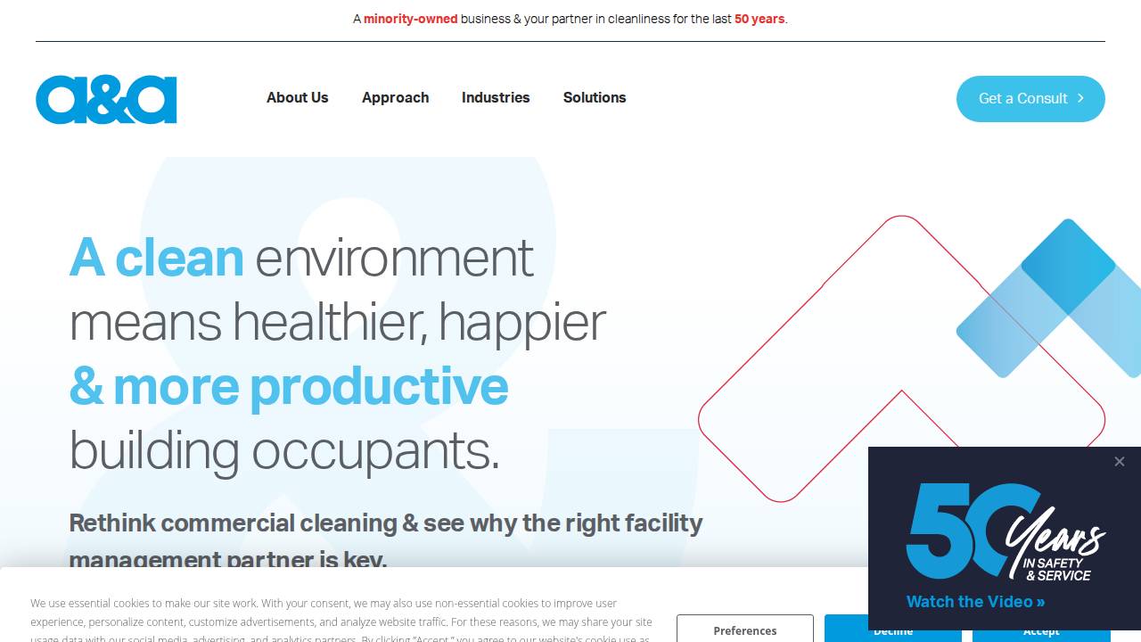 A & E Facility Solutions website screenshot