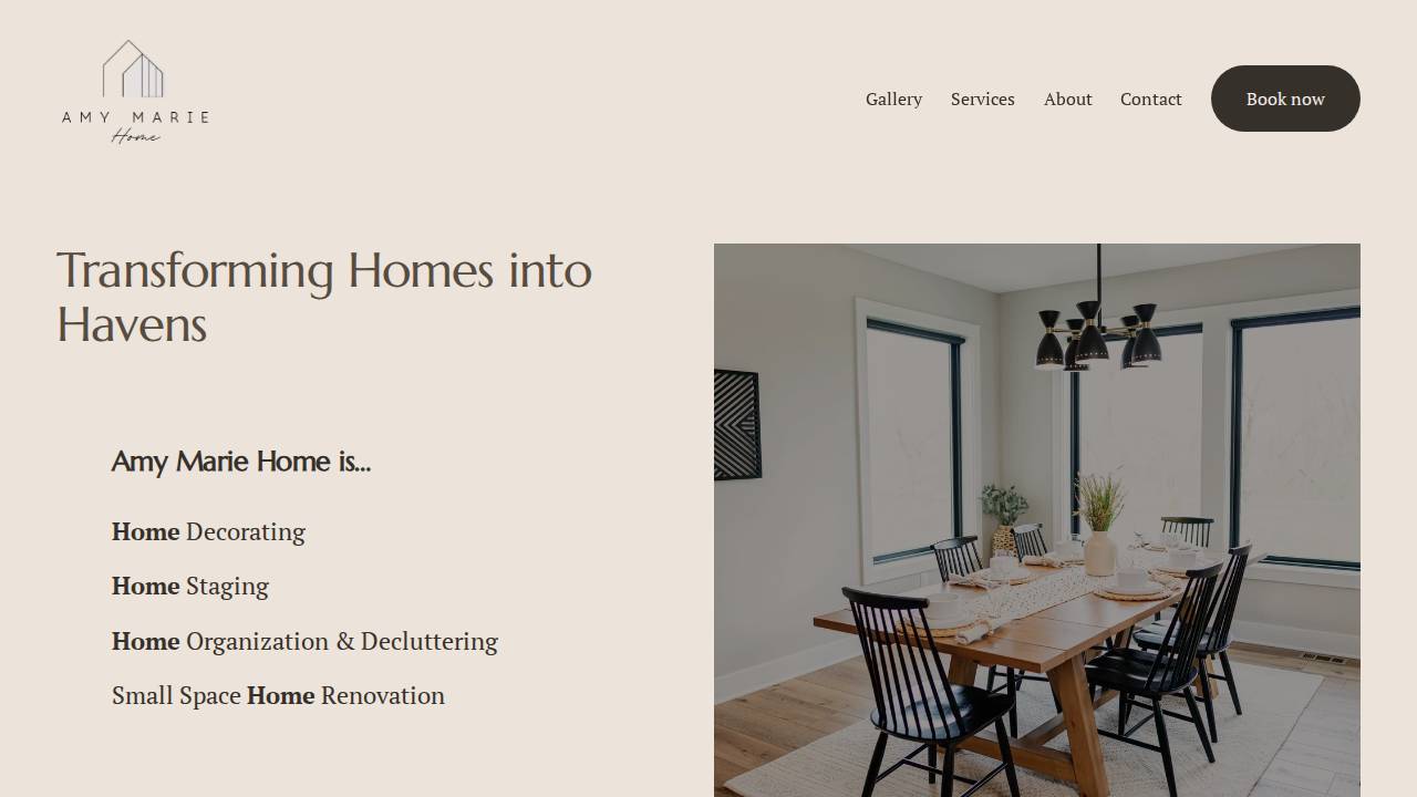 Amy Marie Home website screenshot