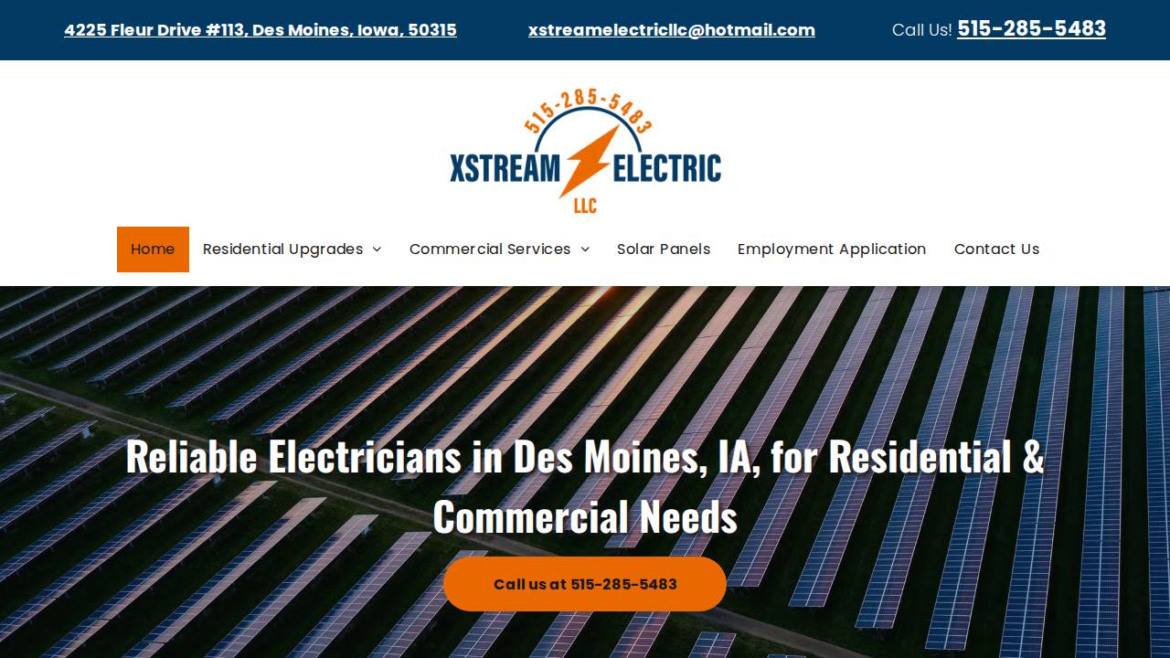 Xstream Electric LLC website screenshot