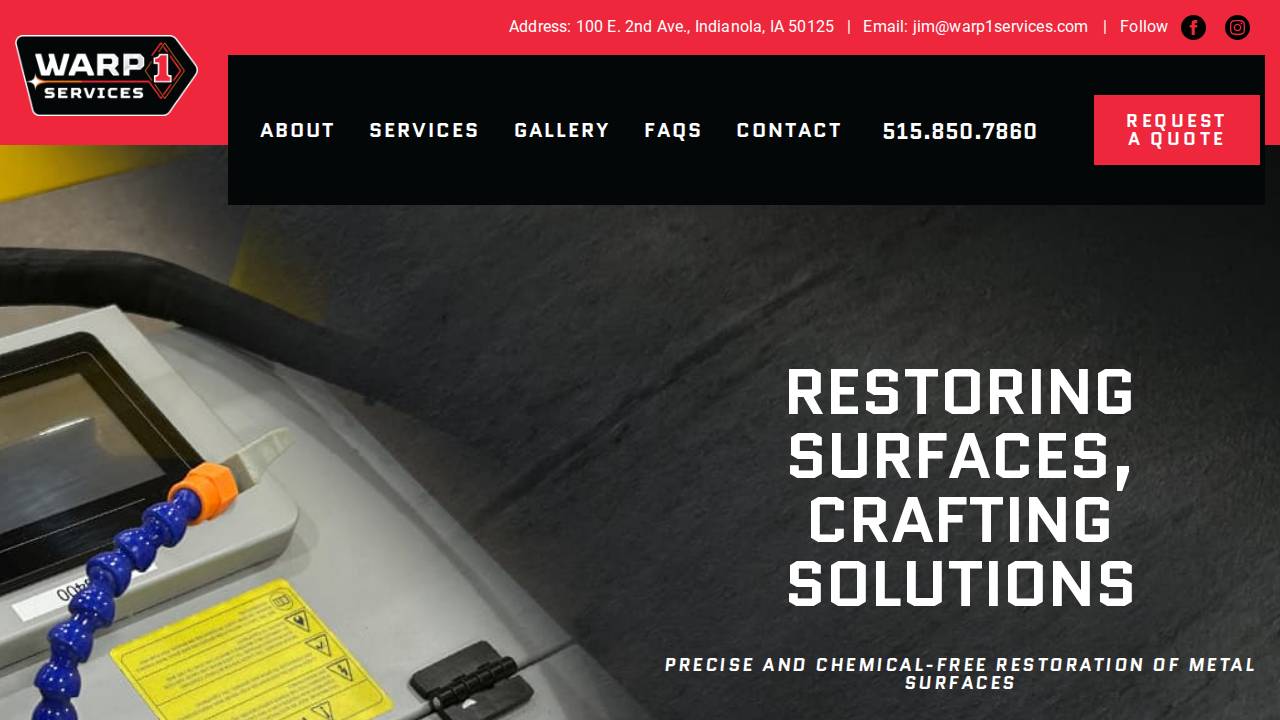 Warp 1 Services LLC website screenshot